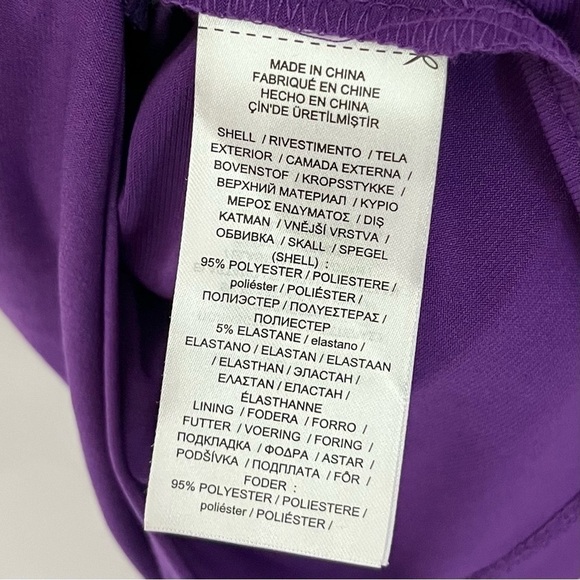 NWT Lauren Ralph Lauren Cowl Neck Cap Sleeve Knee Length Dress Purple Size 14 - Picture 8 of 9